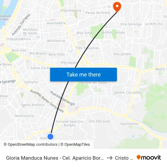 Gloria Manduca Nunes - Cel. Aparicio Borges Porto Alegre - Rs 91710-020 Brasil to Cristo Redentor map