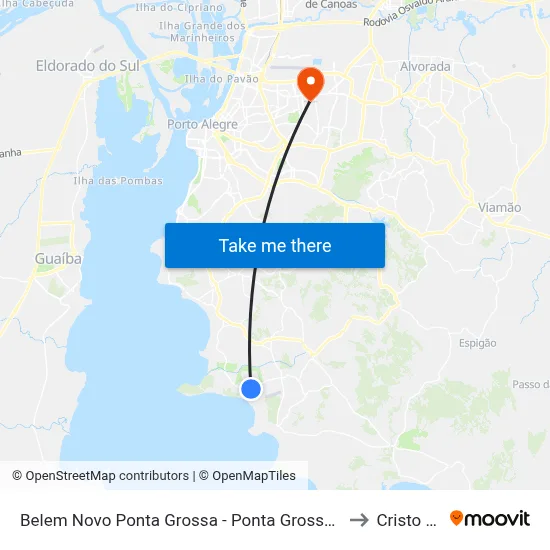 Belem Novo Ponta Grossa - Ponta Grossa Porto Alegre - Rs 91780-590 Brasil to Cristo Redentor map