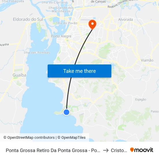 Ponta Grossa Retiro Da Ponta Grossa - Ponta Grossa Porto Alegre - Rs 91780-620 Brasil to Cristo Redentor map