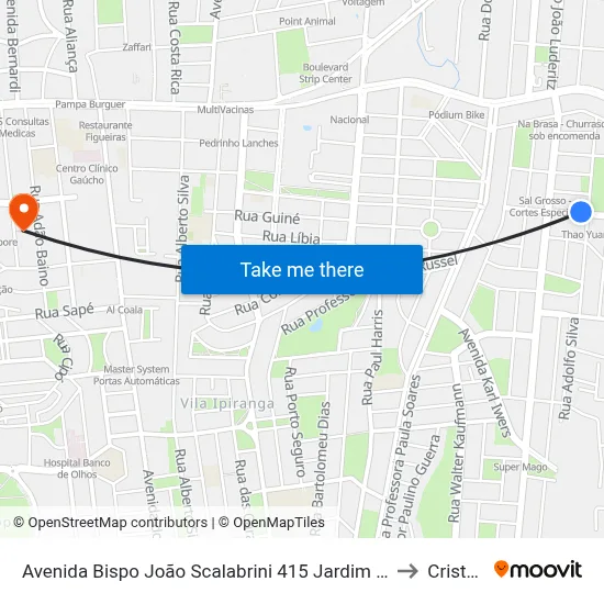 Avenida Bispo João Scalabrini 415 Jardim Itu-Sabará Porto Alegre - Rio Grande Do Sul 91225 Brasil to Cristo Redentor map