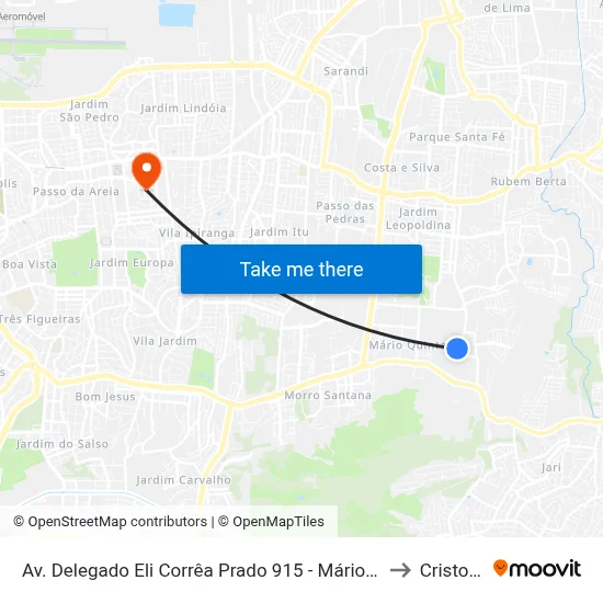 Av. Delegado Eli Corrêa Prado 915 - Mário Quintana Porto Alegre - Rs 91260-300 Brasil to Cristo Redentor map