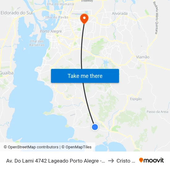 Av. Do Lami 4742 Lageado Porto Alegre - Rio Grande Do Sul 91782-701 Brasil to Cristo Redentor map