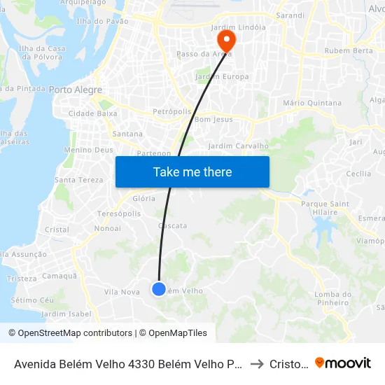 Avenida Belém Velho 4330 Belém Velho Porto Alegre - Rio Grande Do Sul 91740-810 Brasil to Cristo Redentor map