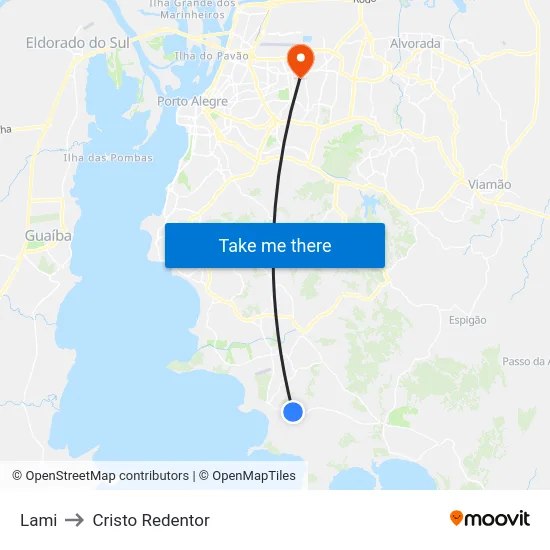 Lami to Cristo Redentor map