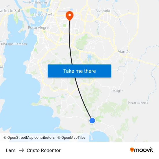 Lami to Cristo Redentor map