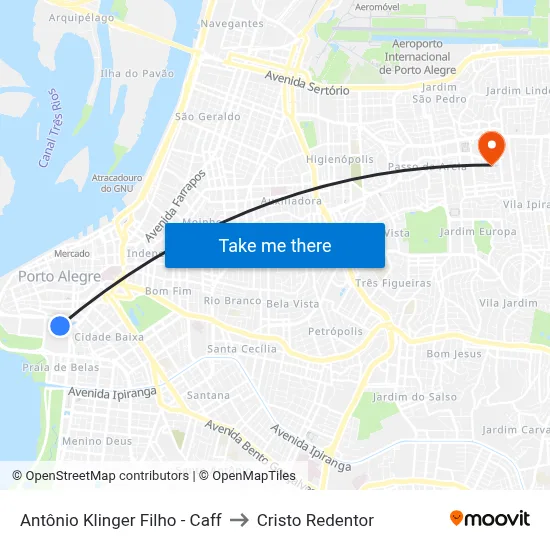 Antônio Klinger Filho - Caff to Cristo Redentor map