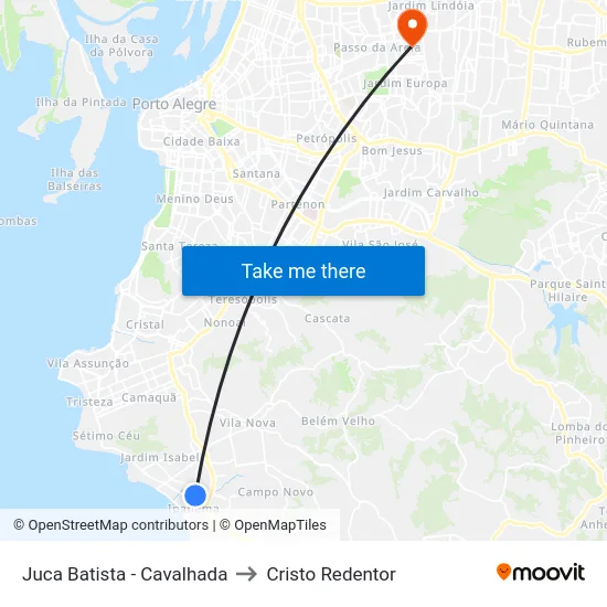 Juca Batista - Cavalhada to Cristo Redentor map