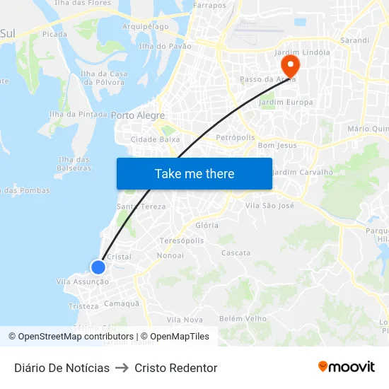 Diário De Notícias to Cristo Redentor map