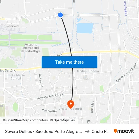 Severo Dullius - São João Porto Alegre - Rs 90200-310 Brasil to Cristo Redentor map