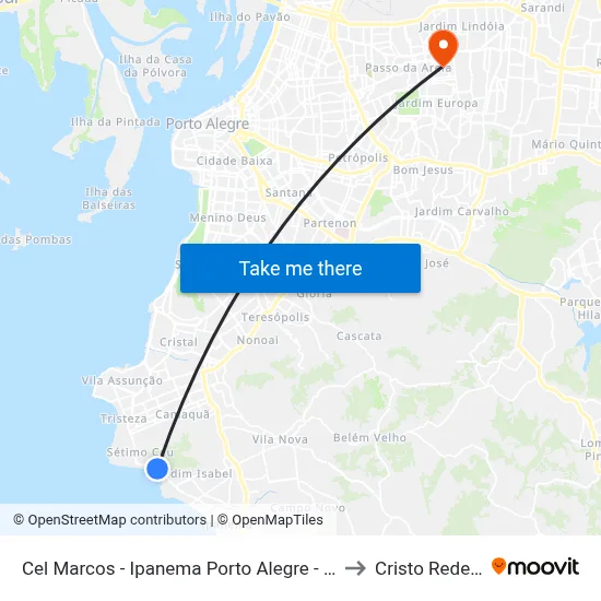 Cel Marcos - Ipanema Porto Alegre - Rs Brasil to Cristo Redentor map