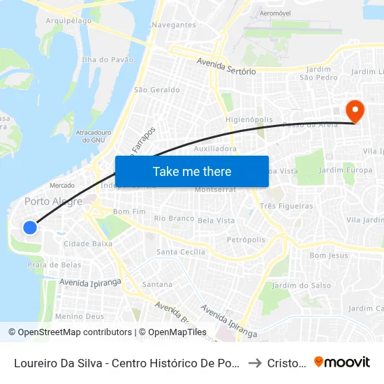 Loureiro Da Silva - Centro Histórico De Porto Alegre Porto Alegre - Rs 90050-240 Brasil to Cristo Redentor map