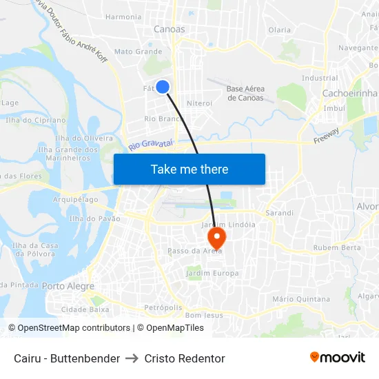 Cairu - Buttenbender to Cristo Redentor map