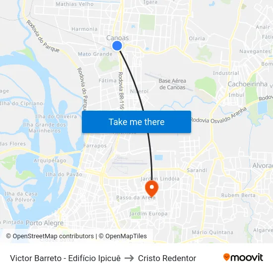 Victor Barreto - Edifício Ipicuê to Cristo Redentor map