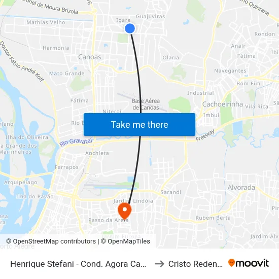 Henrique Stefani - Cond. Agora Canoas to Cristo Redentor map