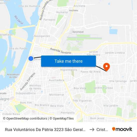 Rua Voluntários Da Pátria 3223 São Geraldo Porto Alegre - Rio Grande Do Sul 90230-011 Brasil to Cristo Redentor map