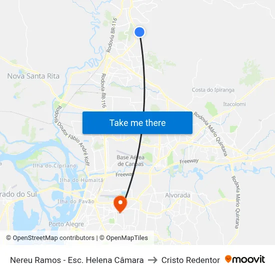 Nereu Ramos - Esc. Helena Câmara to Cristo Redentor map