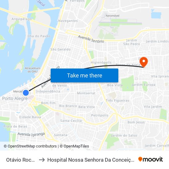 Otávio Rocha to Hospital Nossa Senhora Da Conceição map