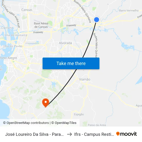 José Loureiro Da Silva - Parada 81 to Ifrs - Campus Restinga map
