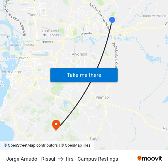 Jorge Amado - Rissul to Ifrs - Campus Restinga map