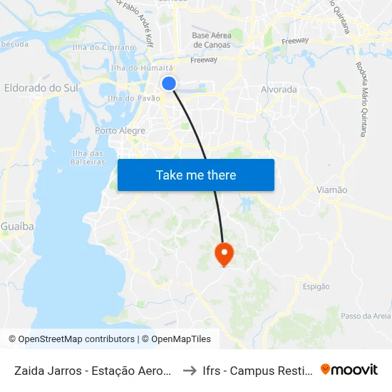 Zaida Jarros - Estação Aeroporto to Ifrs - Campus Restinga map
