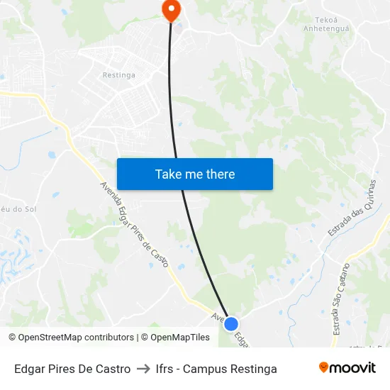 Edgar Pires De Castro to Ifrs - Campus Restinga map
