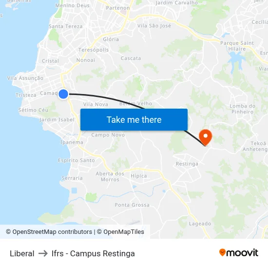 Liberal to Ifrs - Campus Restinga map