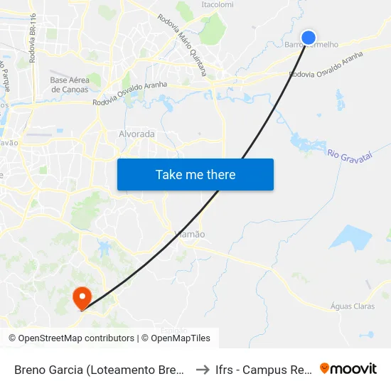 Breno Garcia (Loteamento Breno Garcia) to Ifrs - Campus Restinga map