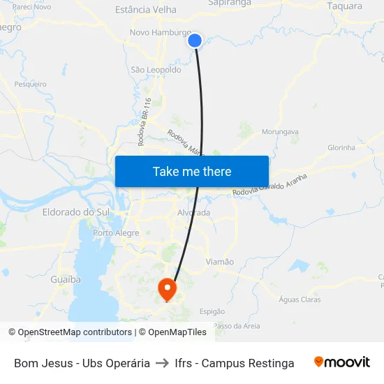 Bom Jesus - Ubs Operária to Ifrs - Campus Restinga map
