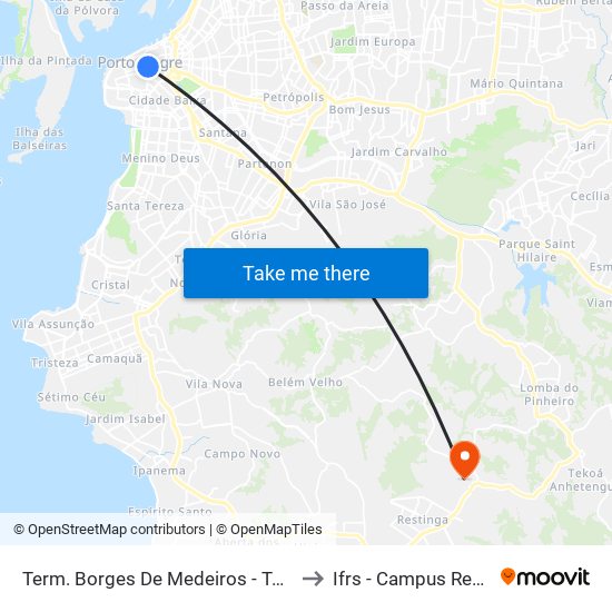 Term. Borges De Medeiros - Tudo Fácil to Ifrs - Campus Restinga map