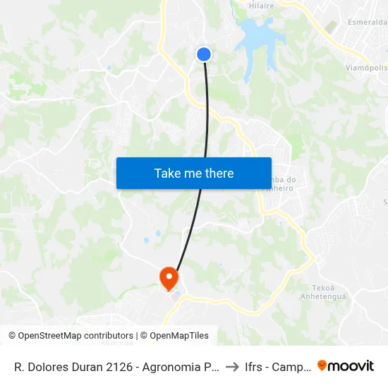 R. Dolores Duran 2126 - Agronomia Porto Alegre - Rs 91540-220 Brasil to Ifrs - Campus Restinga map