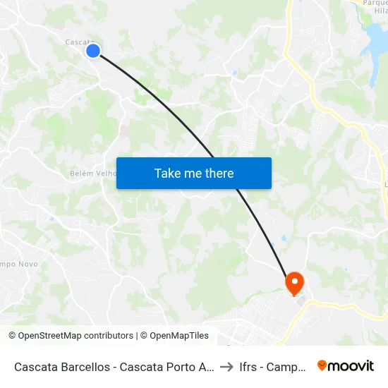 Cascata Barcellos - Cascata Porto Alegre - Rs 91712-150 Brasil to Ifrs - Campus Restinga map