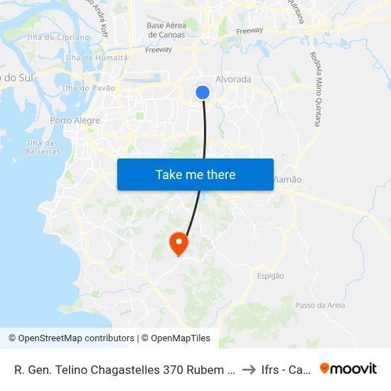 R. Gen. Telino Chagastelles 370 Rubem Berta Porto Alegre - Rio Grande Do Sul 91180-590 Brasil to Ifrs - Campus Restinga map