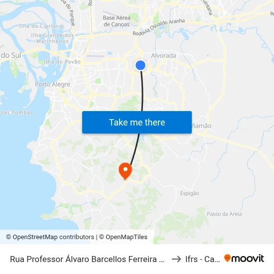 Rua Professor Álvaro Barcellos Ferreira 520 Rubem Berta Porto Alegre - Rio Grande Do Sul 91180 Brasil to Ifrs - Campus Restinga map
