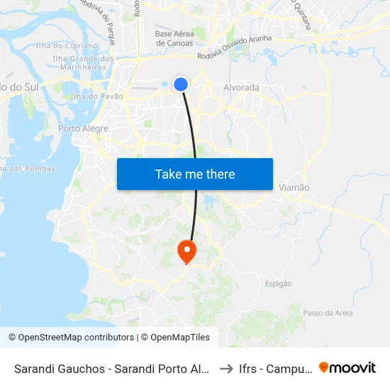 Sarandi Gauchos - Sarandi Porto Alegre - Rs 91110-090 Brasil to Ifrs - Campus Restinga map