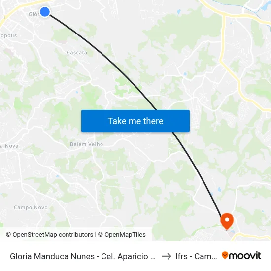 Gloria Manduca Nunes - Cel. Aparicio Borges Porto Alegre - Rs 91710-020 Brasil to Ifrs - Campus Restinga map