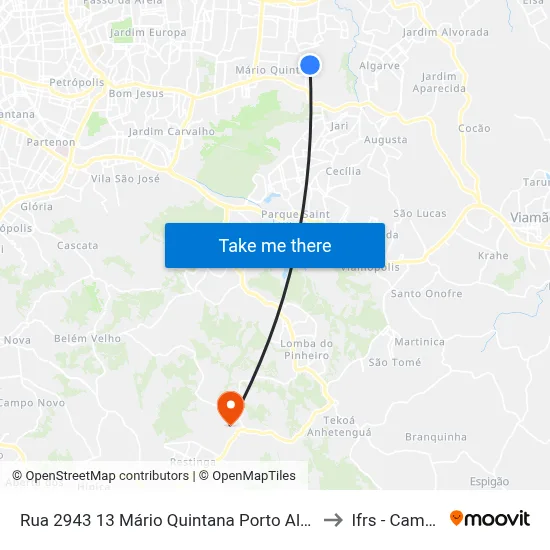 Rua 2943 13 Mário Quintana Porto Alegre - Rio Grande Do Sul 91250 Brasil to Ifrs - Campus Restinga map