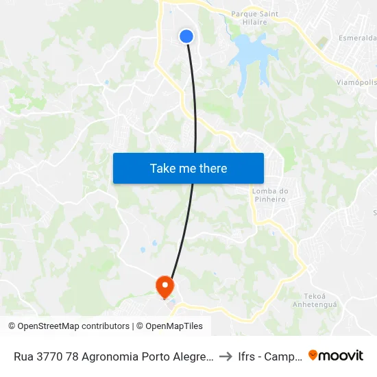 Rua 3770 78 Agronomia Porto Alegre - Rio Grande Do Sul 91540 Brasil to Ifrs - Campus Restinga map
