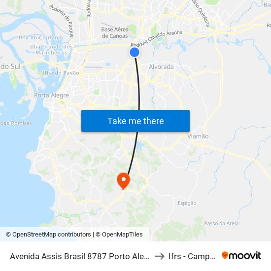 Avenida Assis Brasil 8787 Porto Alegre - Rio Grande Do Sul Brasil to Ifrs - Campus Restinga map
