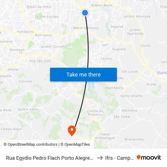 Rua Egydio Pedro Flach Porto Alegre - Rio Grande Do Sul 91240 Brasil to Ifrs - Campus Restinga map