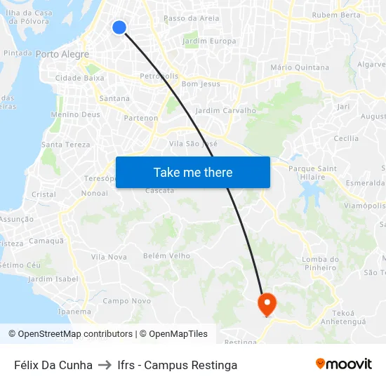 Félix Da Cunha to Ifrs - Campus Restinga map