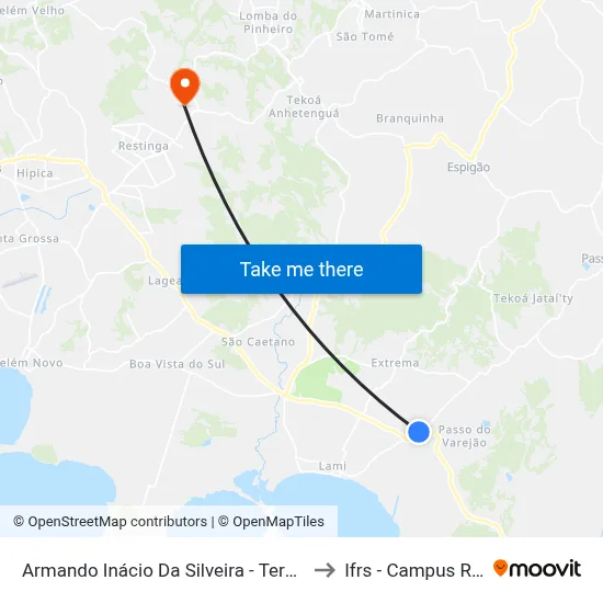 Armando Inácio Da Silveira - Term. Sapolândia to Ifrs - Campus Restinga map