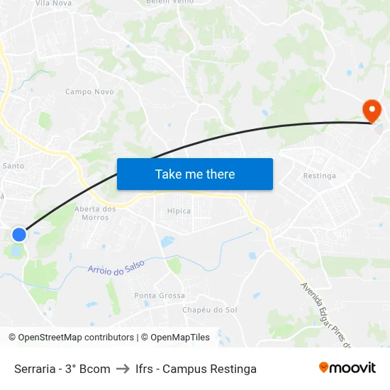 Serraria - 3° Bcom to Ifrs - Campus Restinga map