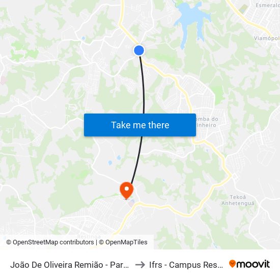 João De Oliveira Remião - Parada 06 to Ifrs - Campus Restinga map