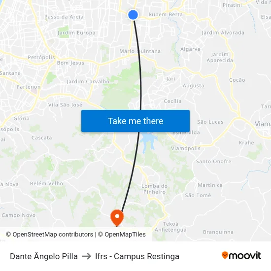 Dante Ângelo Pilla to Ifrs - Campus Restinga map