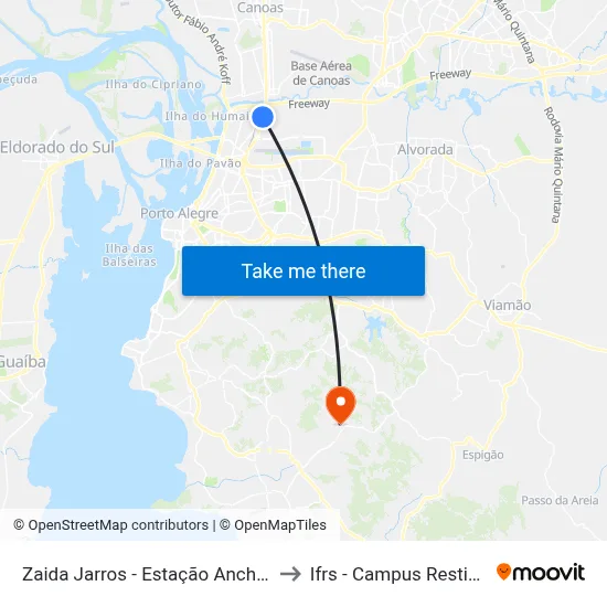 Zaida Jarros - Estação Anchieta to Ifrs - Campus Restinga map