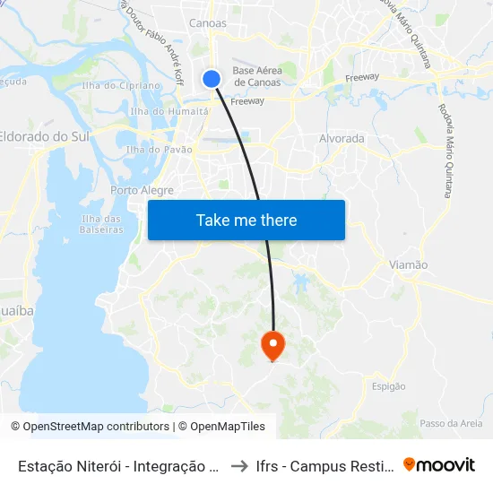 Estação Niterói - Integração Trem to Ifrs - Campus Restinga map