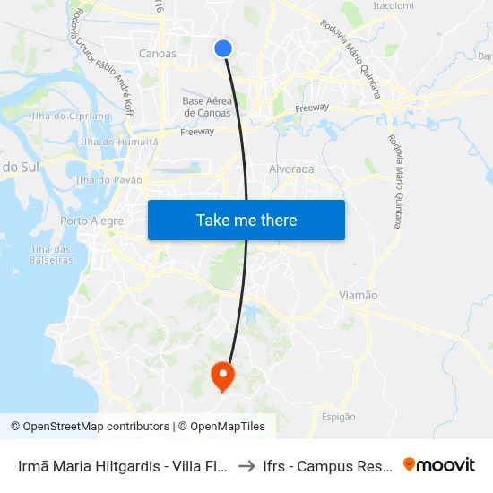 Irmã Maria Hiltgardis - Villa Florença to Ifrs - Campus Restinga map