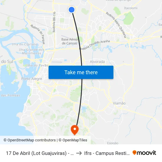 17 De Abril (Lot Guajuviras) - Cras to Ifrs - Campus Restinga map