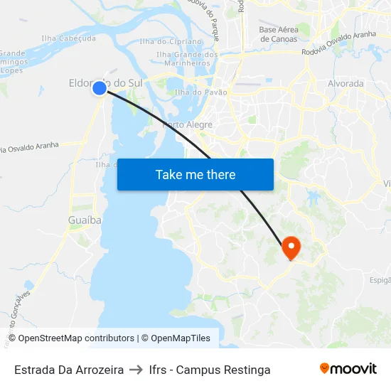 Estrada Da Arrozeira to Ifrs - Campus Restinga map