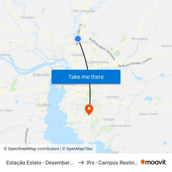 Estação Esteio - Desembarque to Ifrs - Campus Restinga map